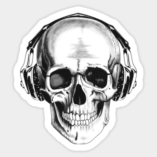Skull with headphones Sticker